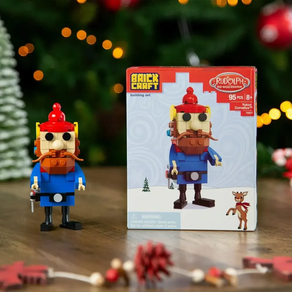 Lot of 2 Brickcraft Rudolph The Elf Decoration and Yukon Cornelius New with Tag